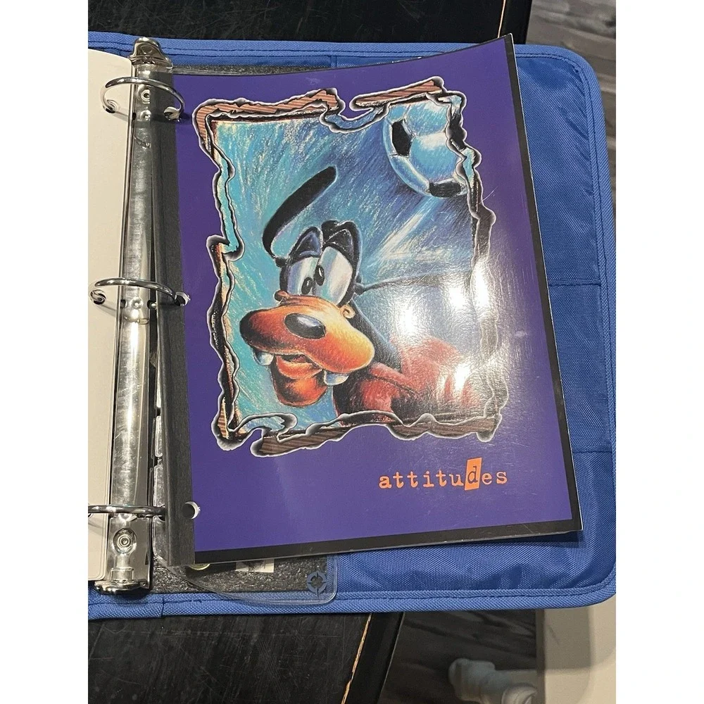 Vintage DISNEY Minnie Mouse Volleyball 1990's Attitudes Collection Binder Folder